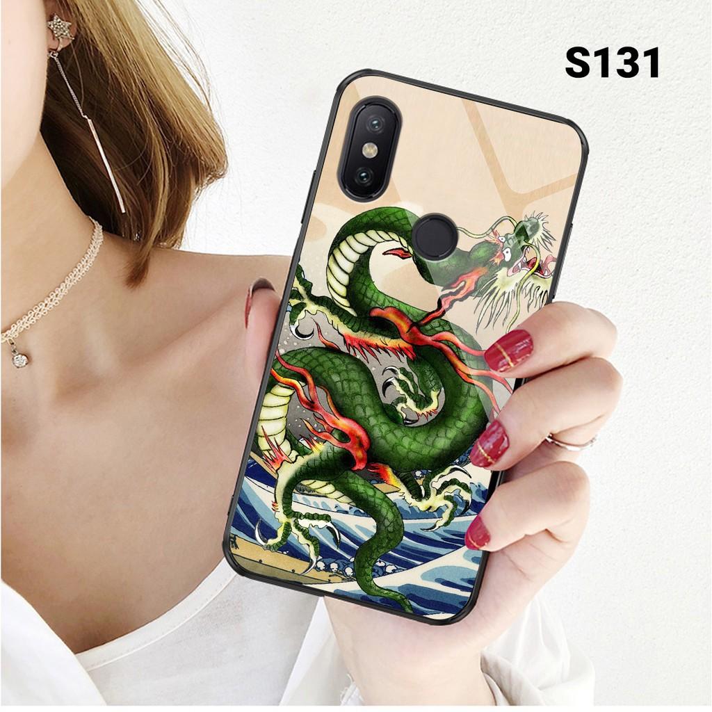 ỐP LƯNG KÍNH CƯỜNG LỰC DÀNH CHO XIAOMI MI A2 - MI A2 LITE IN HÌNH RỒNG .
