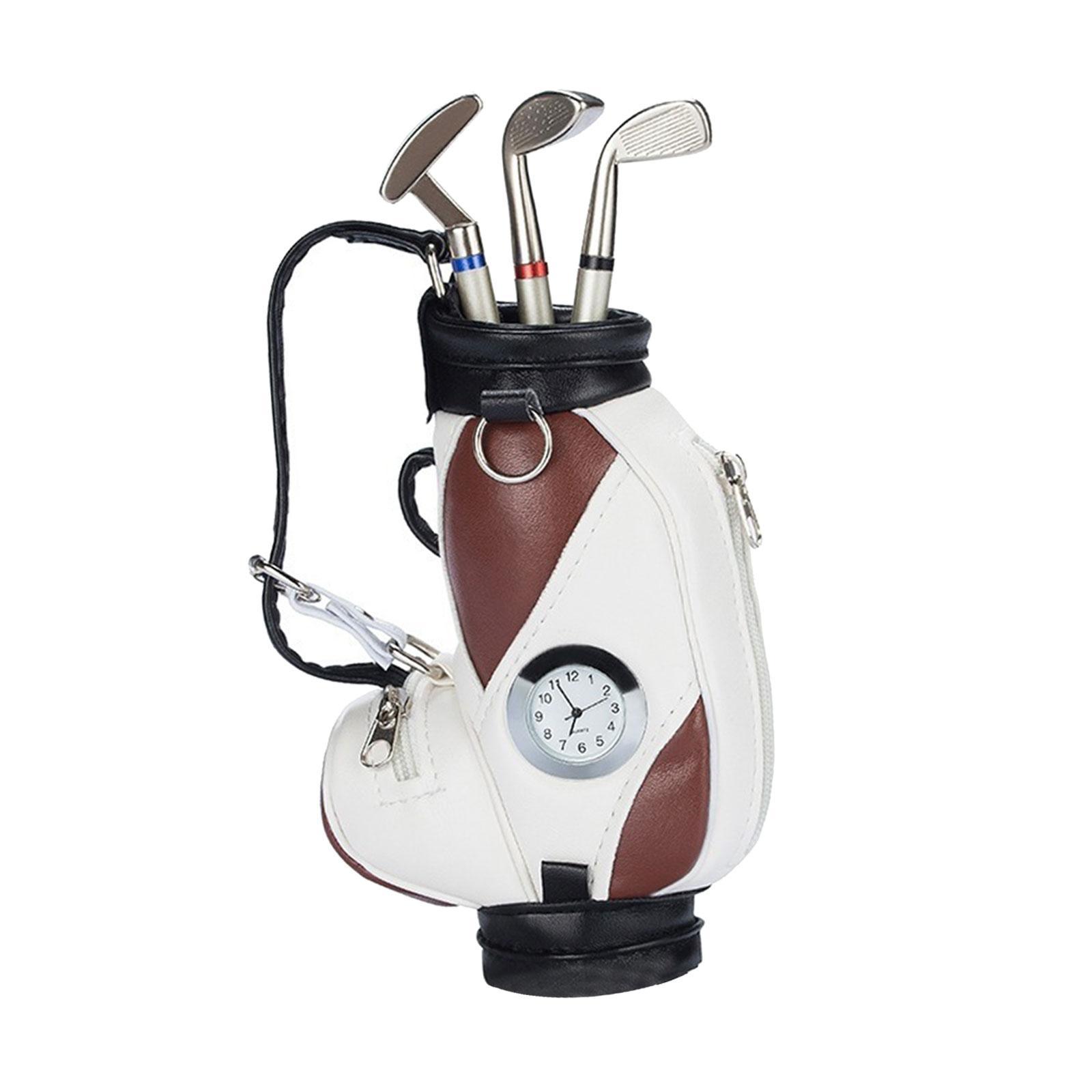 Golf Bag Golfer Boys for Men Mini Clubs Pens Set Unique Gift Golf Pen Holder