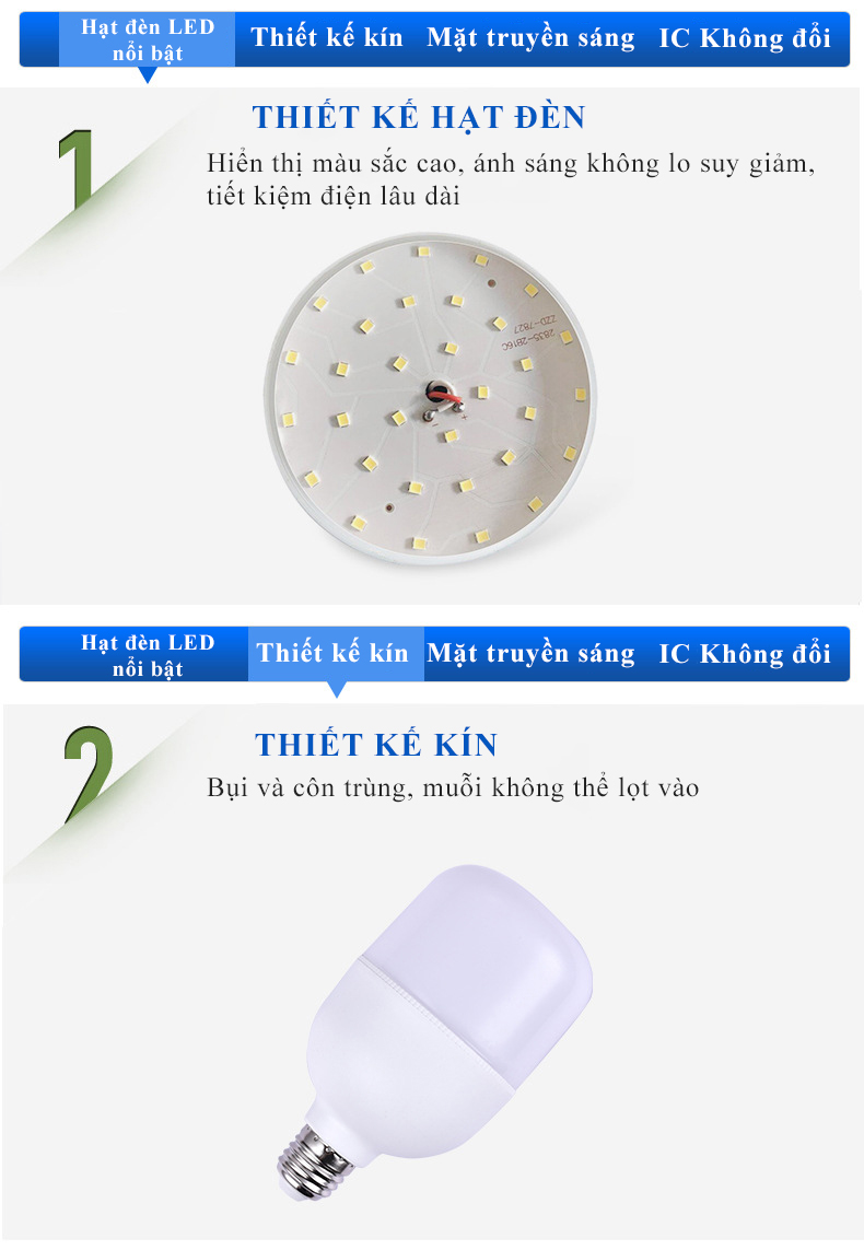 Bộ 10 bóng đèn led trụ 15W siêu sáng , tiết kiệm , tiện lợi cao cấp ( ÁNH SÁNG TRẮNG )