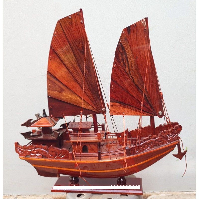 Thuyền gỗ hương ngang 60cm-Thuyền buồm chiến cổ