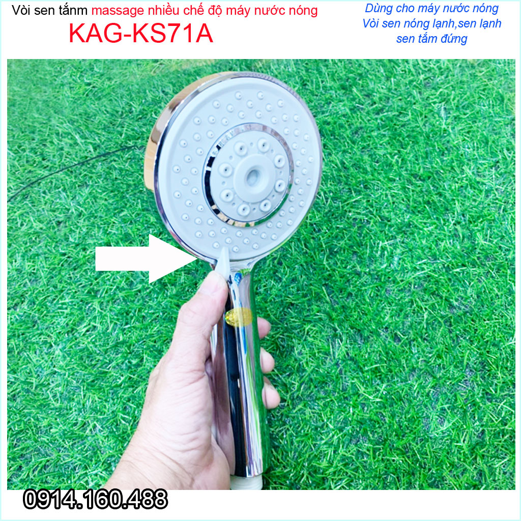 Vòi dây sen cao cấp KAG-KS71A, vòi hoa sen máy nước nóng năng lượng mặt trời nhiều chế độ tia nước mạnh sử dụng tốt