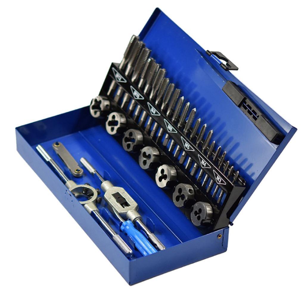 Tap And Die Set HSS Metric Cut Hand Tool Tool Bit Set Engineer Kit W/ Case