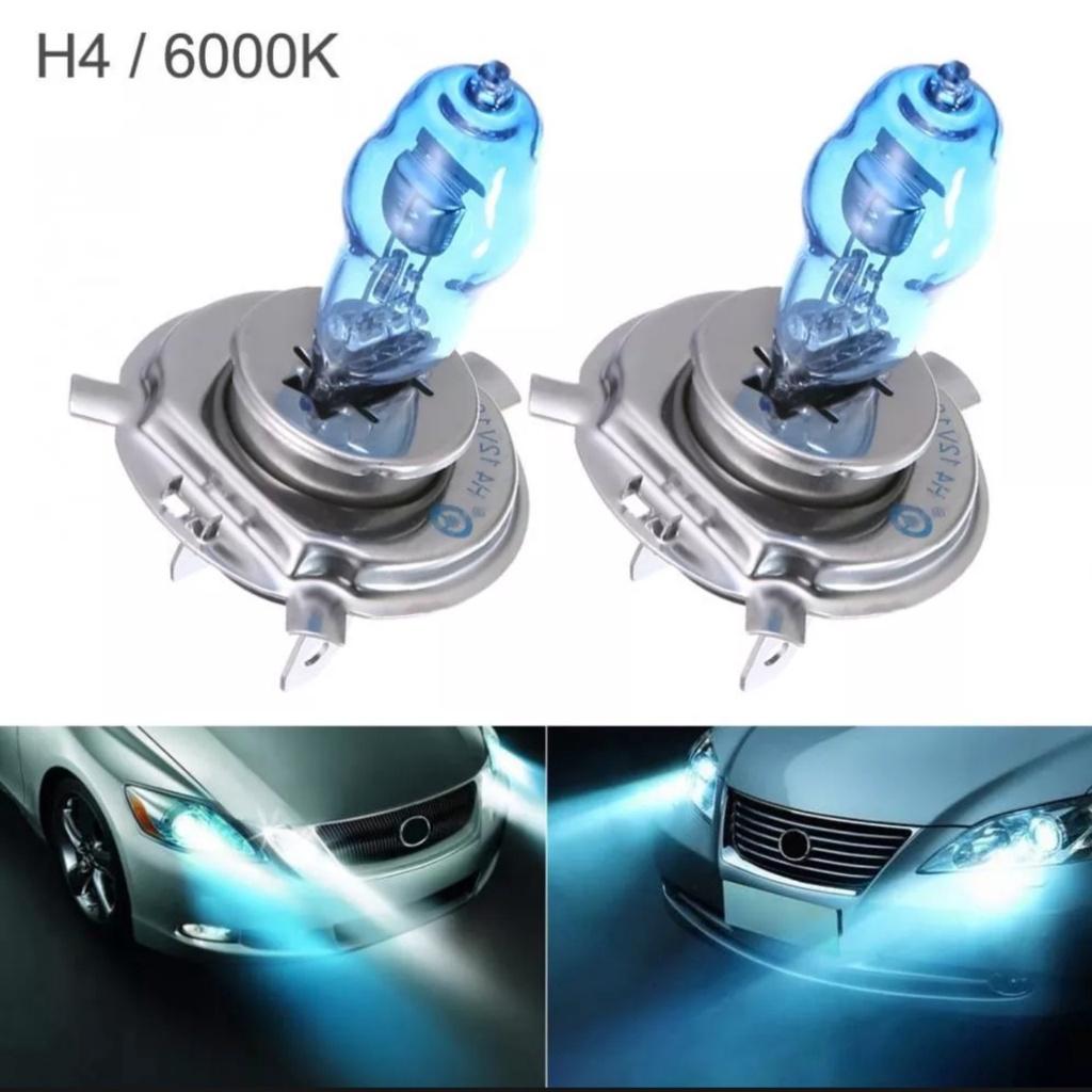 Hộp 2 bóng đèn pha Xenon ô tô H4 100W HOD 6000K siêu sáng dành cho xe hơi ánh sáng trắng mẫu mới loại tốt