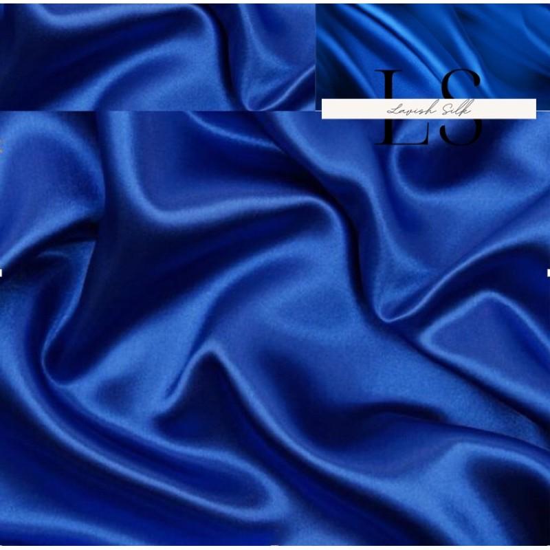 Trọn Bộ Chăn Ga Gối Phi Lụa Lavish Silk Cao Cấp Mát Lạnh Hàng Loại 1 Không Nối Vải -Xanh Biển