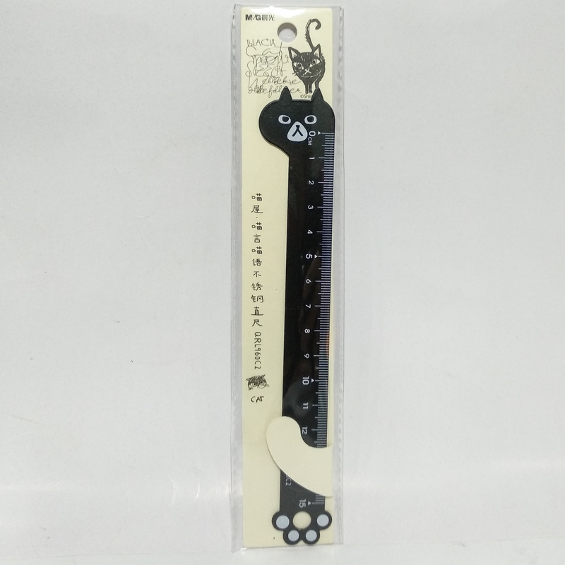 M&G Thước Kẻ Nhôm Hình Mèo QRL960C2 - Mèo Đen
