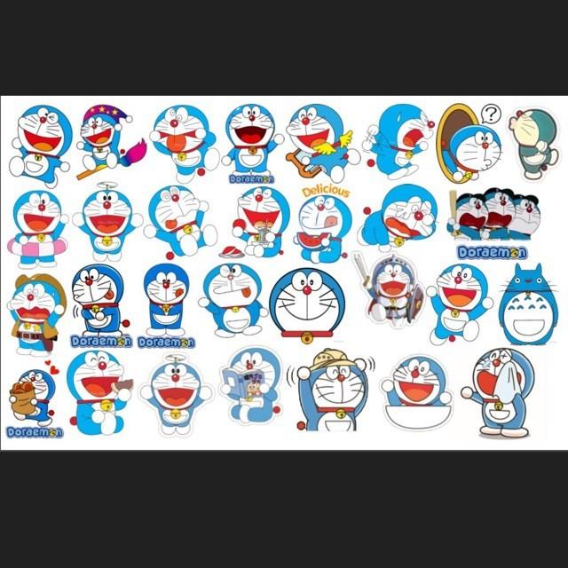 BỘ STICKER DORAEMON 60 miếng - Dùng dán Xe, dán mũ bảo hiểm, dán Laptop…