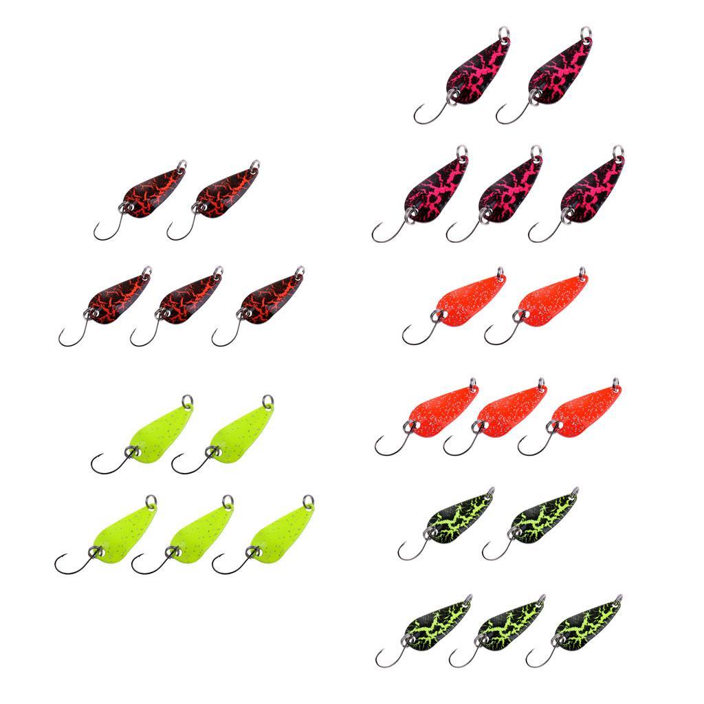 5Pcs Fishing Lures Set Copper Spoon Sequins Metal Lures Hard Baits Crankbait with Single Hook