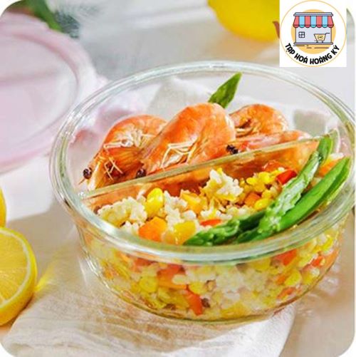 HỘP THUỶ TINH TRÒN CAO CẤP 2 NGĂN CHỊU NHIỆT 950ML
