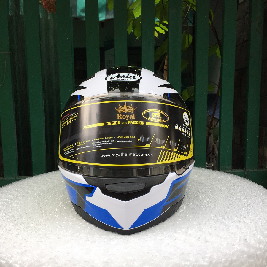 Mũ bảo hiểm Fullface Asia MT136 (Size L) - Tem SR xanh dương