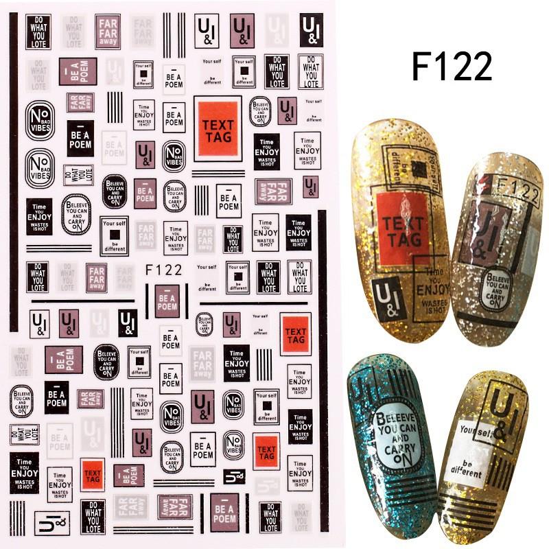 Sticker nails - hình dán móng 3D chữ F122