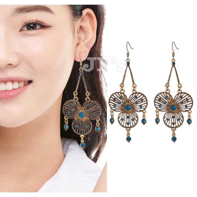 16H09 Hoa tai nữ kiểu thả phong cách bohemian, bông tai thời trang nữ JF's
