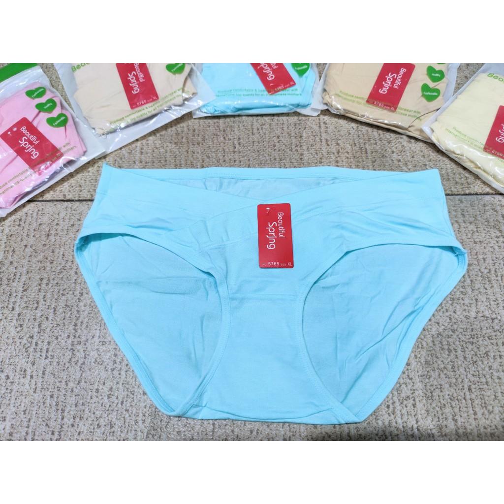 Quần lót bầu và sau sinh cạp chéo , đồ lót chip bà bầu bigsize chất cotton đẹp Spring - Vincent 5765 túi zip