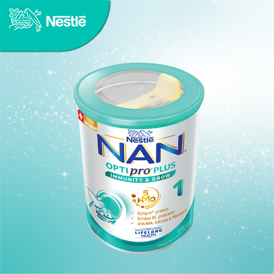 Sữa bột Nestlé NAN OPTIPRO PLUS 1 800g/lon với 5HMO Sản Xuất Tại Thụy Sĩ