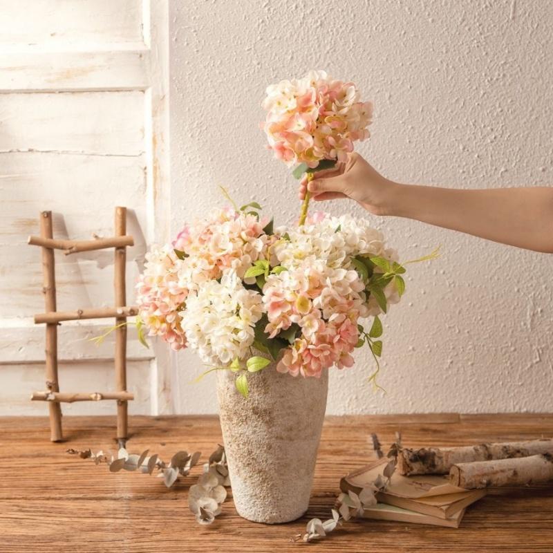 Hoa cẩm tú cầu đại cành dài 46cm Hoa giả để bàn chụp ảnh decor phòng khách chụp ảnh cao cấp H10