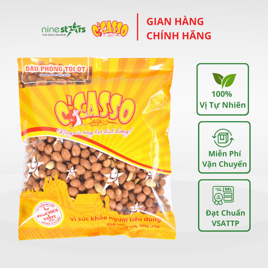 Đậu phộng tỏi ớt  O'Casso Gói 300g