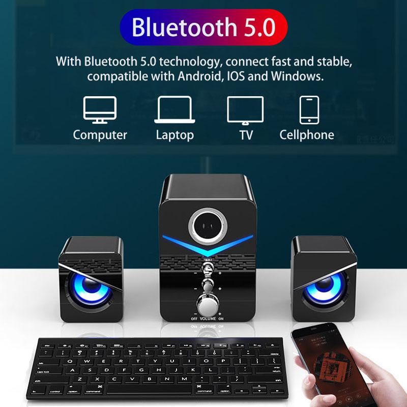Hệ thống nhà hát tại nhà Caixa de som pc bass subwofer bluetooth loa máy tính loa âm nhạc boombox máy tính xách tay máy tính xách tay Altavoces TV Color: Black Bluetooth Woofer Size/Full-Range Size: 1.5"  Tweeter Size: 1.5"