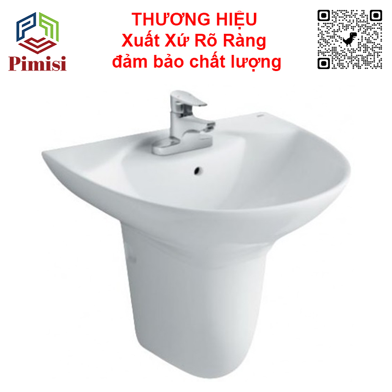 Vòi Chậu Lavabo Nóng Lạnh Pimisi PV-203C Cho Chậu Rửa Mặt 3 Lỗ (2 Chân) Bằng Đồng Thau, Mạ Crom/Niken Sáng Bóng Dùng Trong Nhà Tắm - Chỉnh Nước Bằng Gật Gù Nóng Lạnh Gắn Trên Bồn Rửa Mặt Treo Tường, Đủ Phụ Kiện Xi Phông Và Dây Cấp Nước | Hàng Chính Hãng