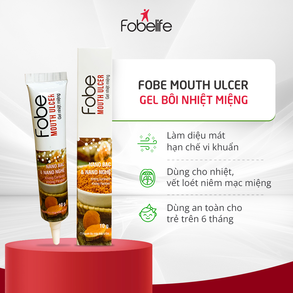 Combo 3 Tuýp Gel Bôi Nhiệt Miệng Viêm Loét Miệng Fobe Mouth Ulcer - Tuýp 10 gram