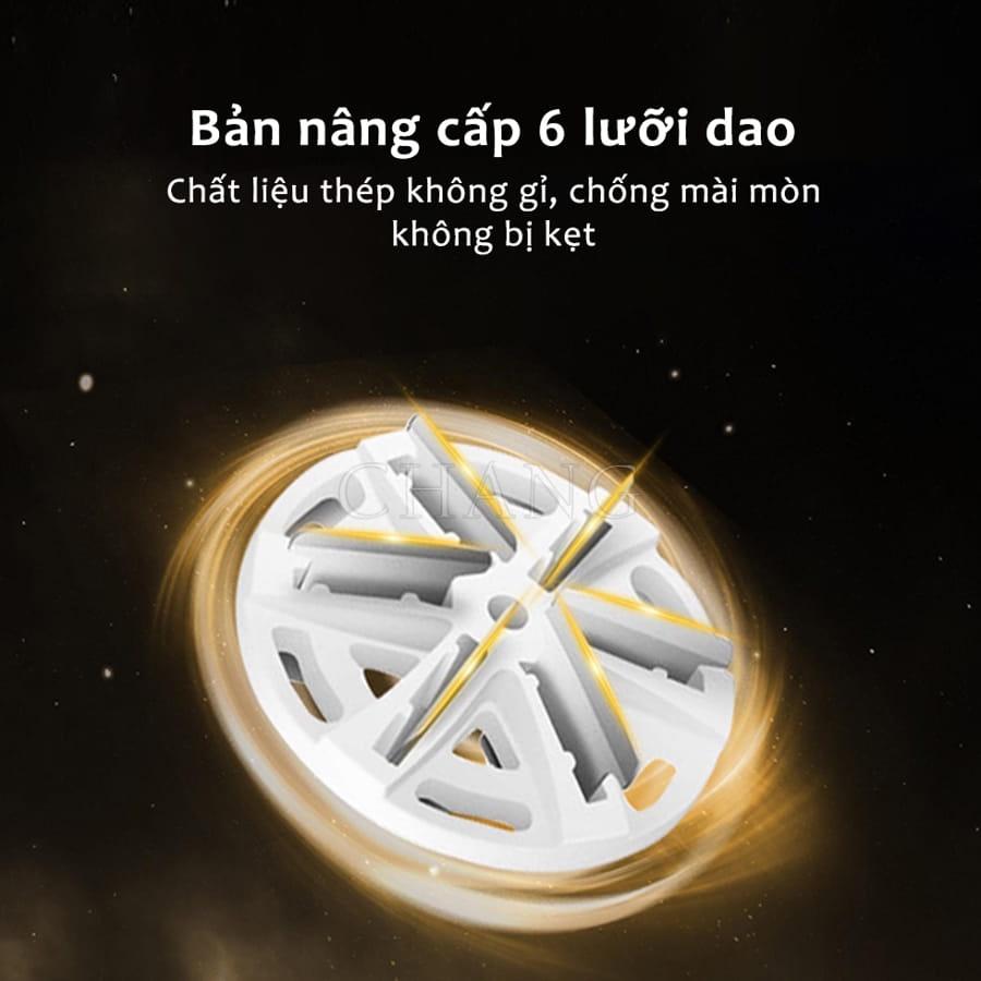 Máy Cạo Râu Mini 6 Lưỡi Kép Tự Mài, Dao Cạo Râu Điện Chống Nước IPX7 Nhỏ Gọn Bỏ Túi Sạc Type C