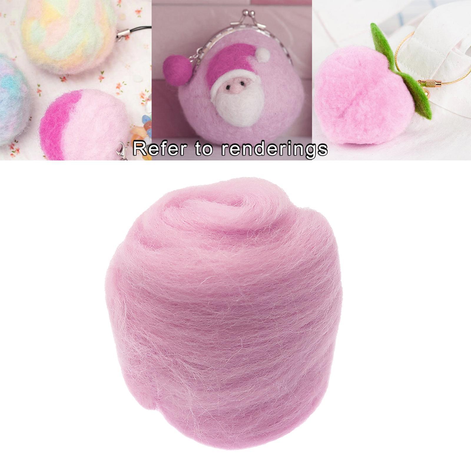 4pcs Handmade Wool Roving Fibre for Needle Felting Materials