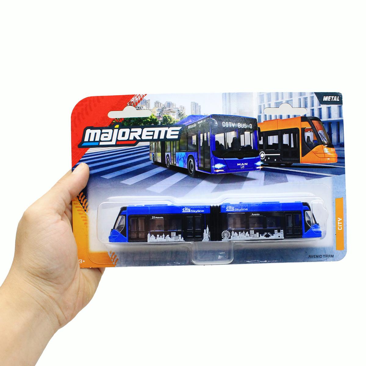 Đồ Chơi Mô Hình Xe City Bus Man + Avenio Tram - Majorette 8503003001 - Màu Xanh Dương
