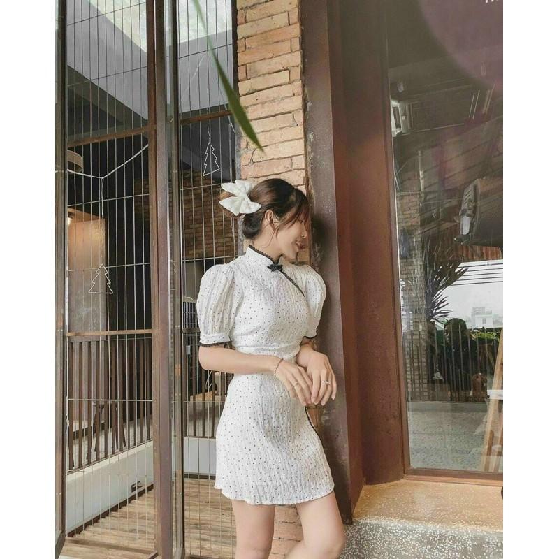 Đầm sườn xám bi cổ tàu