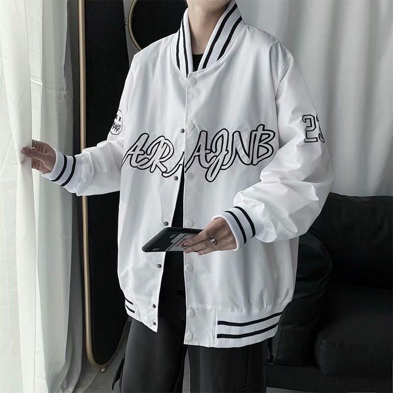 Áo Khoác Bomber Dù 2 Lớp Thêu Chữ Form Rộng Unisex Nam Nữ Couple Ulzzang