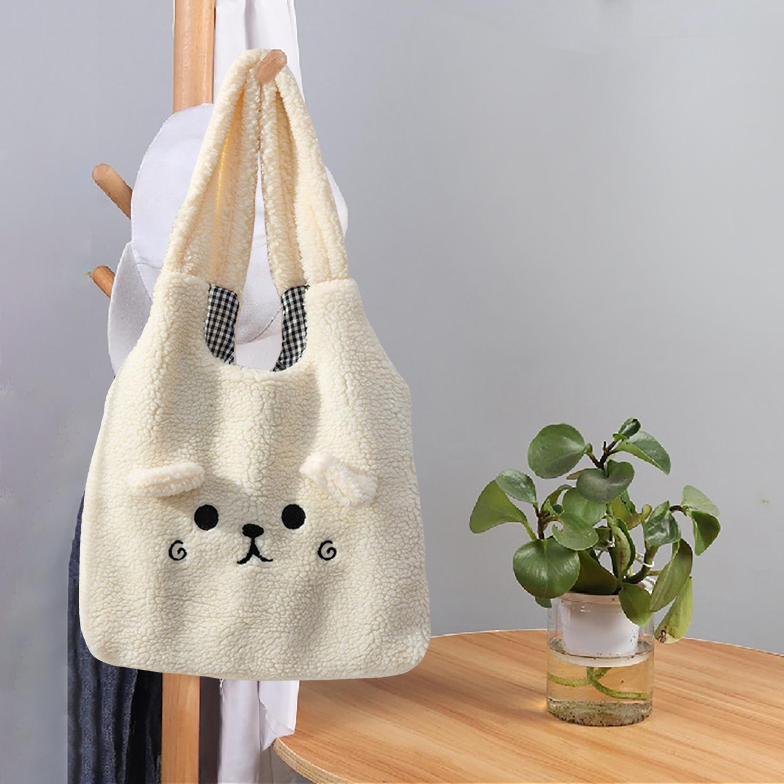 Women Plush Handbag Single Shoulder Bag Versatile Styles Lightweight Gift for Girlfriends, Wives, and mother