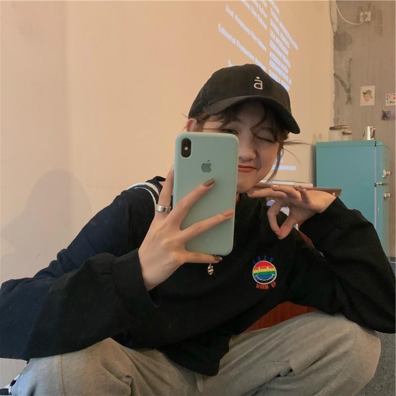 Áo Thun Tay Dài Thêu WARM UP Unisex Thu Đông