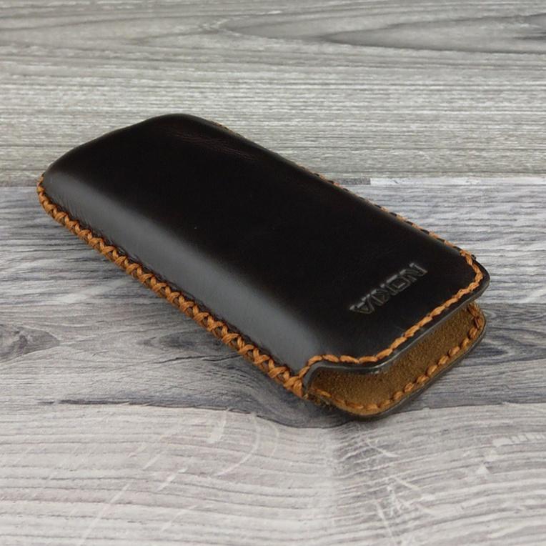 Bao Da Rút cho Nokia 6700 / 6500c Da Bò Nâu Đất