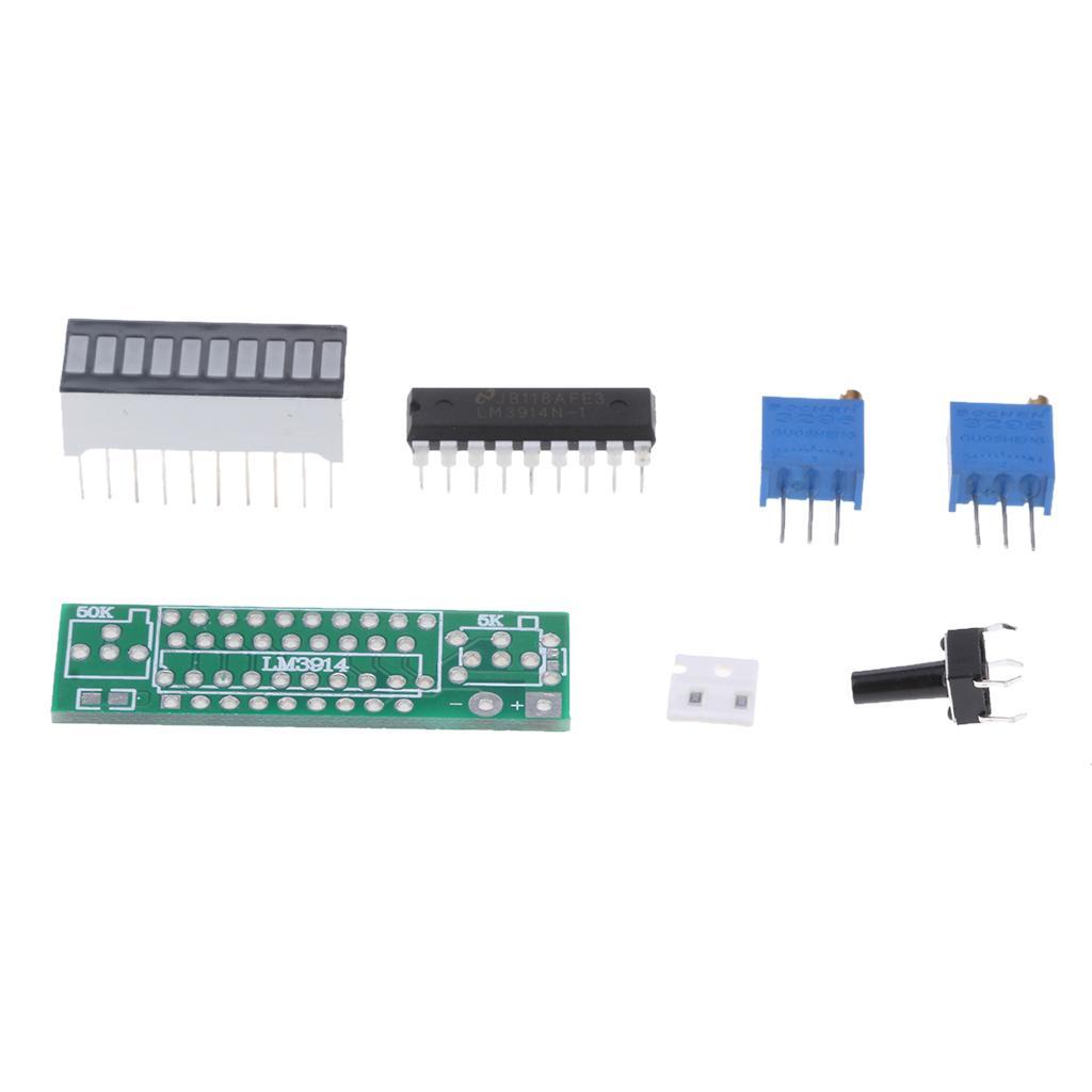 2-7pack Battery Power LED Bar Display Module Kits 10 Segments DIY LM3914 Kits