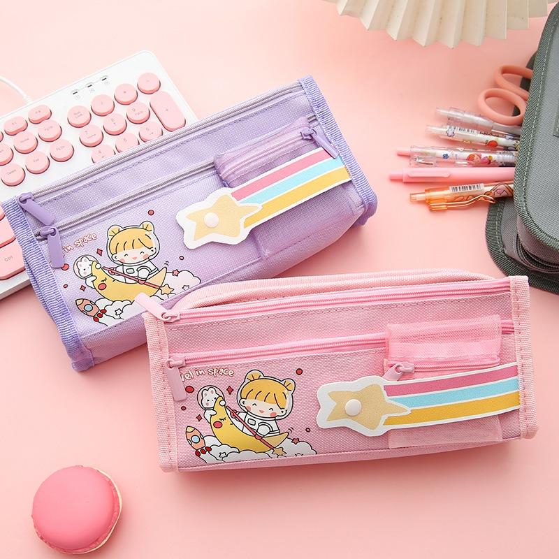 Hộp Bút Vải Cute Nhiều Ngăn Đa Năng Hàn Quốc BU24