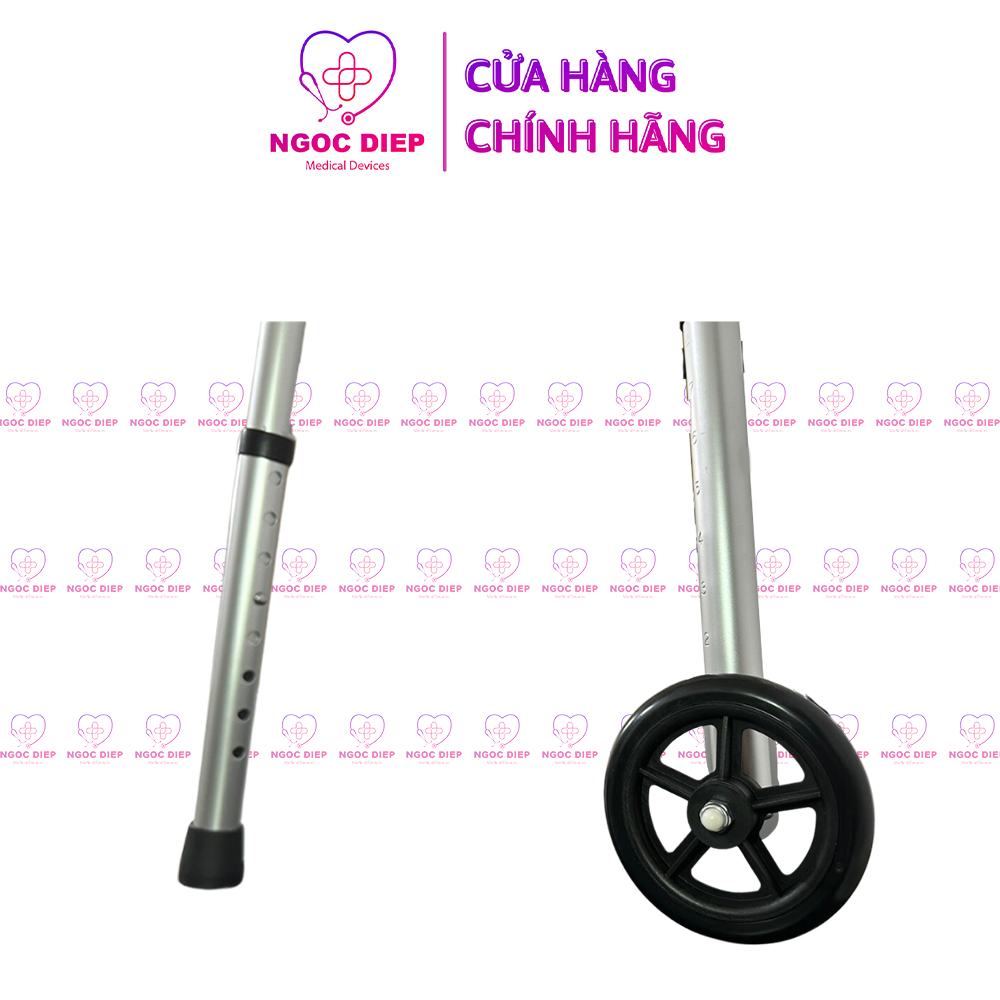 Khung hợp kim cao cấp bánh xe to tích hợp 2 phanh chốt tự động OROMI FBL835222 - Có thể gấp gọn