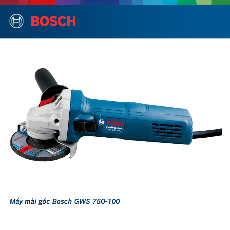 Combo Máy mài góc Bosch GWS 750-100 và Đĩa cắt kim cương 105x20/16mm granite