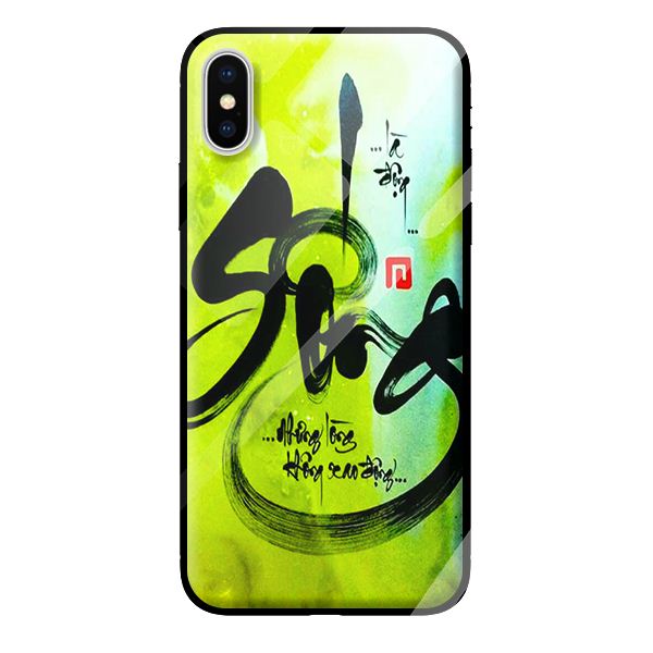 Ốp kính cường lực cho iPhone XS thư pháp 40 - Hàng chính hãng
