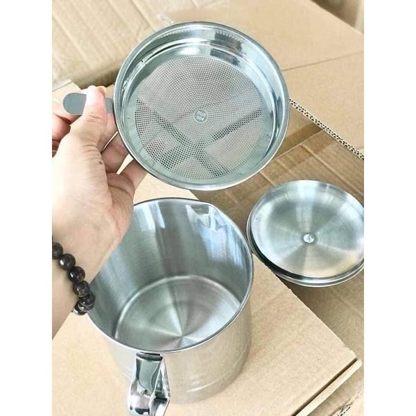 Ca lọc dầu inox dung tích 1,3l tiện lợi có khay chắt dầu