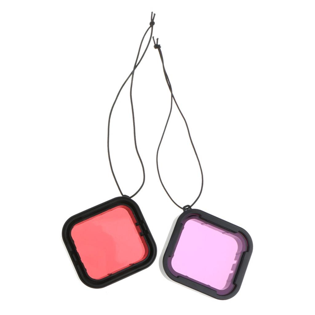 Red & Purple Dive Filter with Anti-lost Tether for HERO5 Black Camera