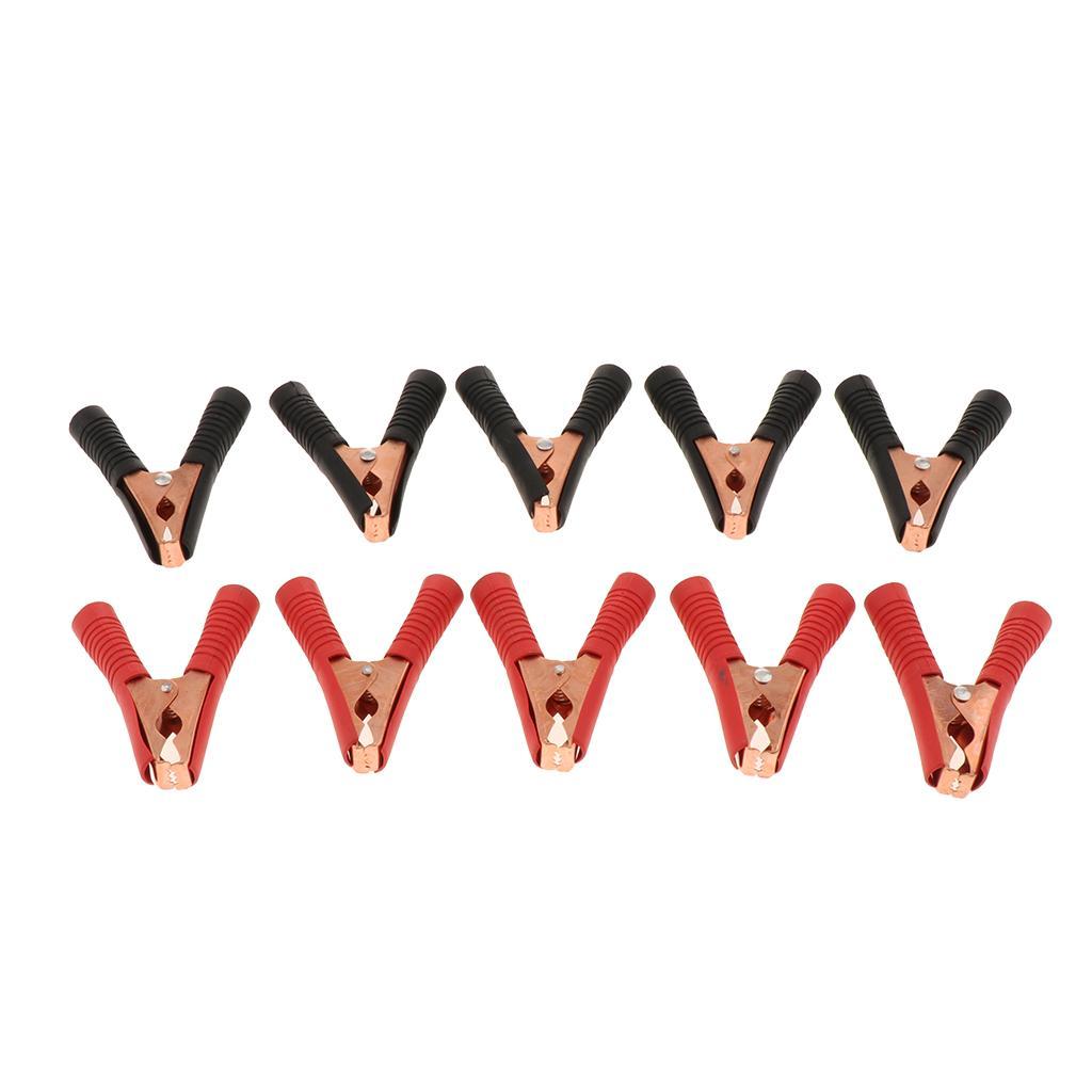 10pcs Car Alligator Clips Battery Clamps Crocodile Clip 100a Red Black