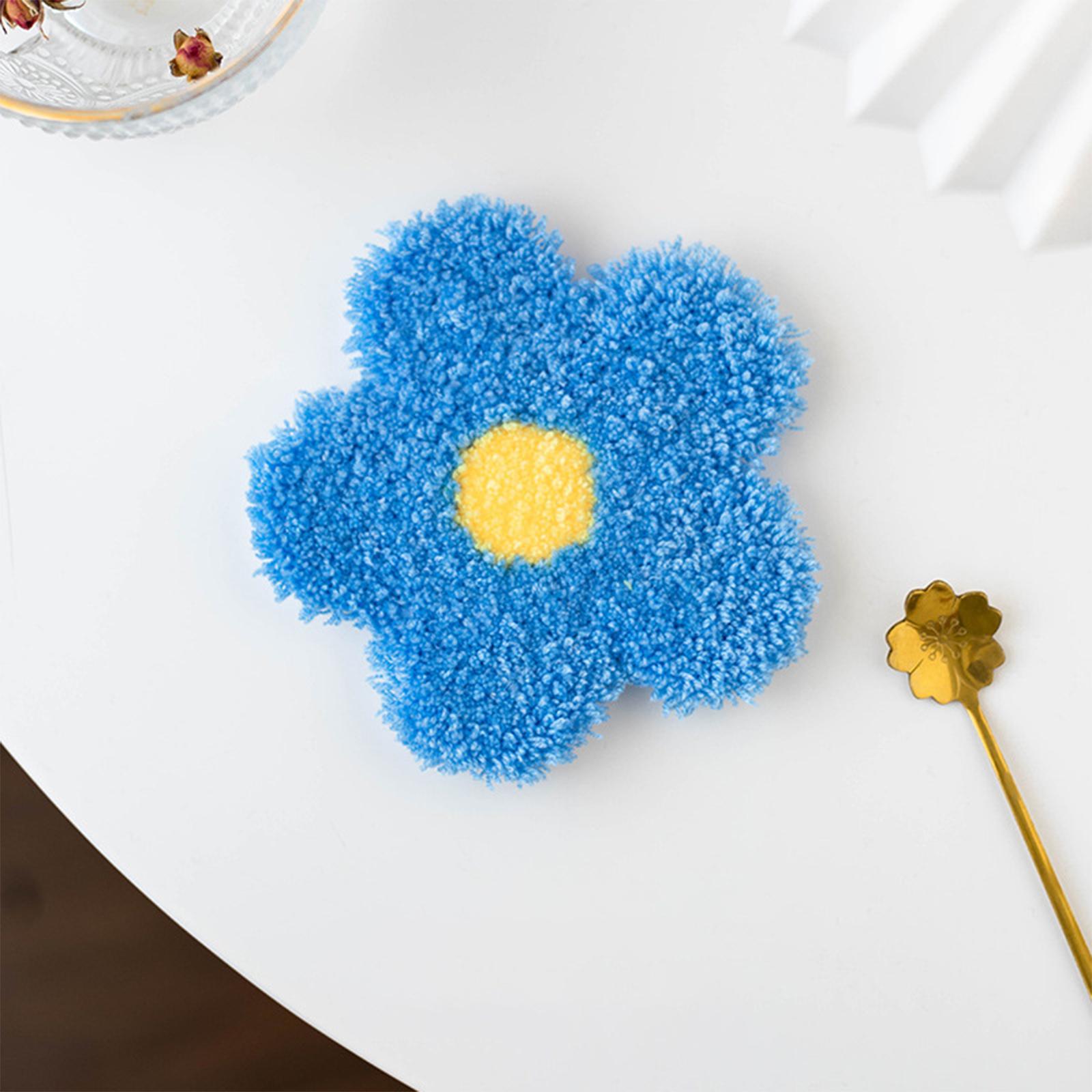 Punch Coaster Kit DIY Soft Yarn Thread Cup Mat for Starter Handcraft
