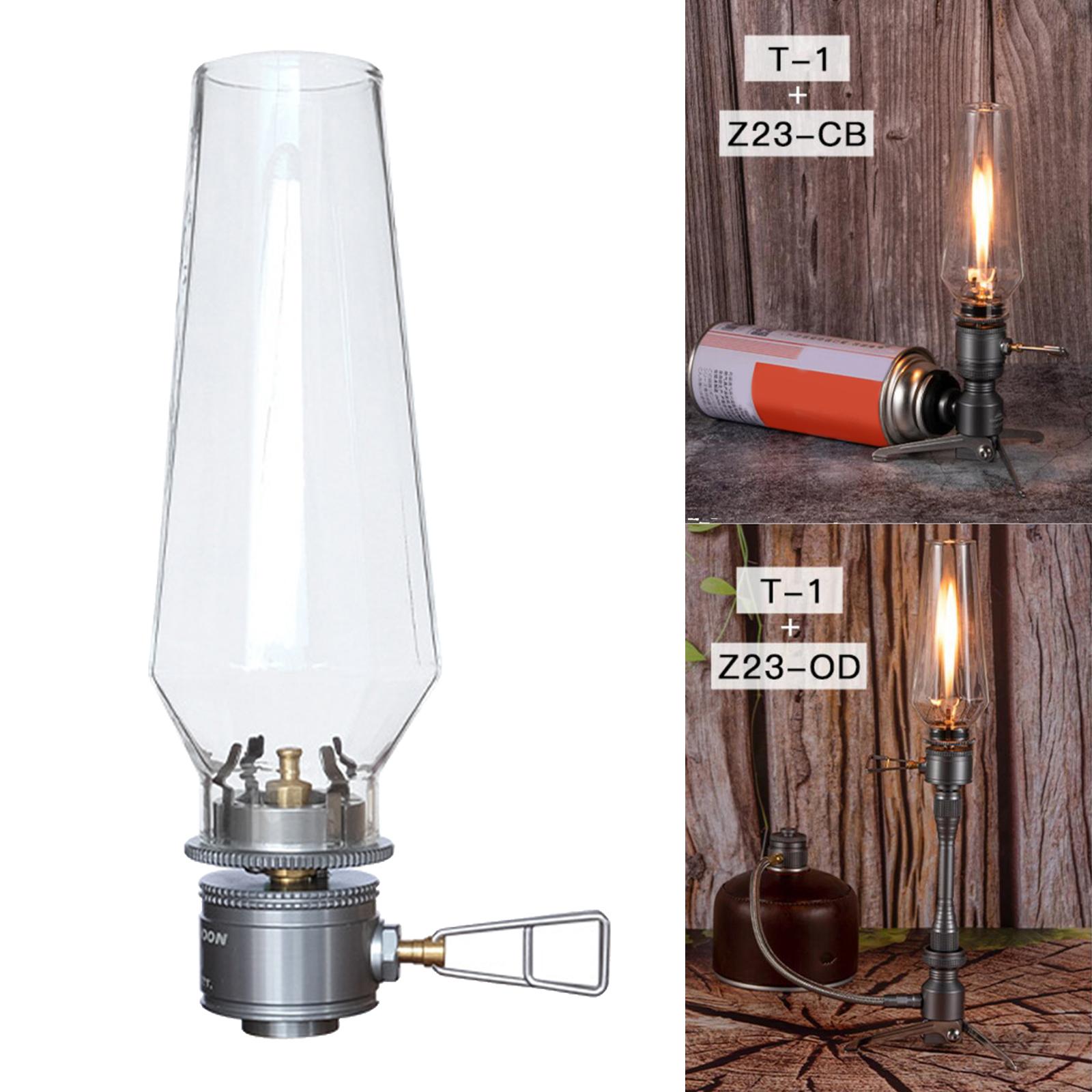 Outdoor Gas Lantern Lamp Tent Light Outdoor Use Picnic Hiking Glass Mantle