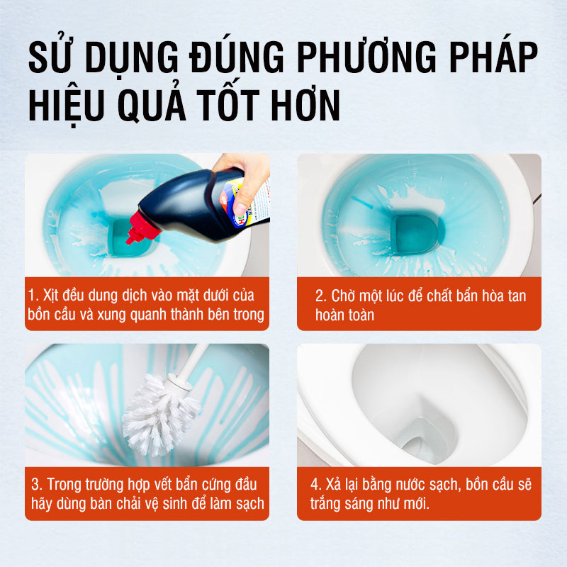 Nước tẩy bồn cầu HGO TOILET gel đậm đặc, tẩy sạch, khử mùi hôi, diệt 99,99% vi khuẩn, an toàn với men sứ 960ml