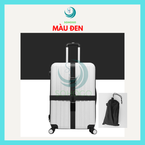 Dây đai vali đôi 2m, có khóa dùng cho vali từ 20-32inch+ TẶNG TÚI ĐỰNG- CHỌN MÀU- Dây buộc/ dây ràng vali 2 chiều, bảo vệ hành lý an toàn