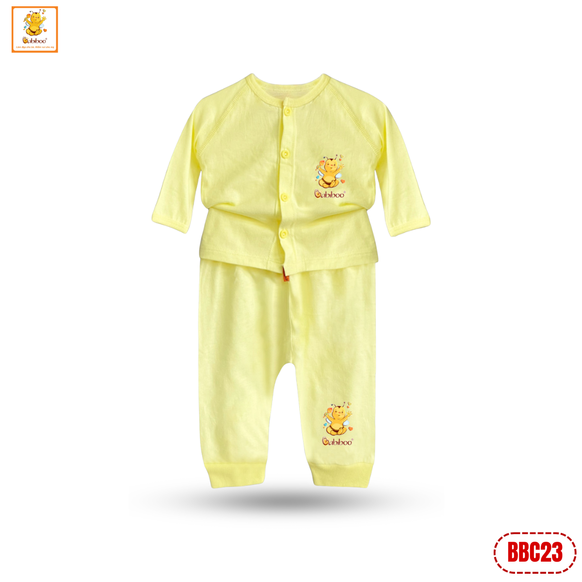 Quần áo sơ sinh bé trai Babiboo bộ dài tay cho bé chất cotton tự nhiên, thấm hút tốt BBC23