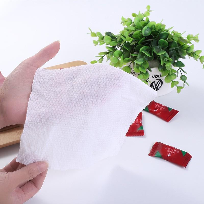 Túi 20 Khăn Giấy Nén Hàn Quốc Dạng Viên Kẹo Dùng 1 Lần - Có Khóa Zip Bỏ Túi Du Lịch Tiện Lợi