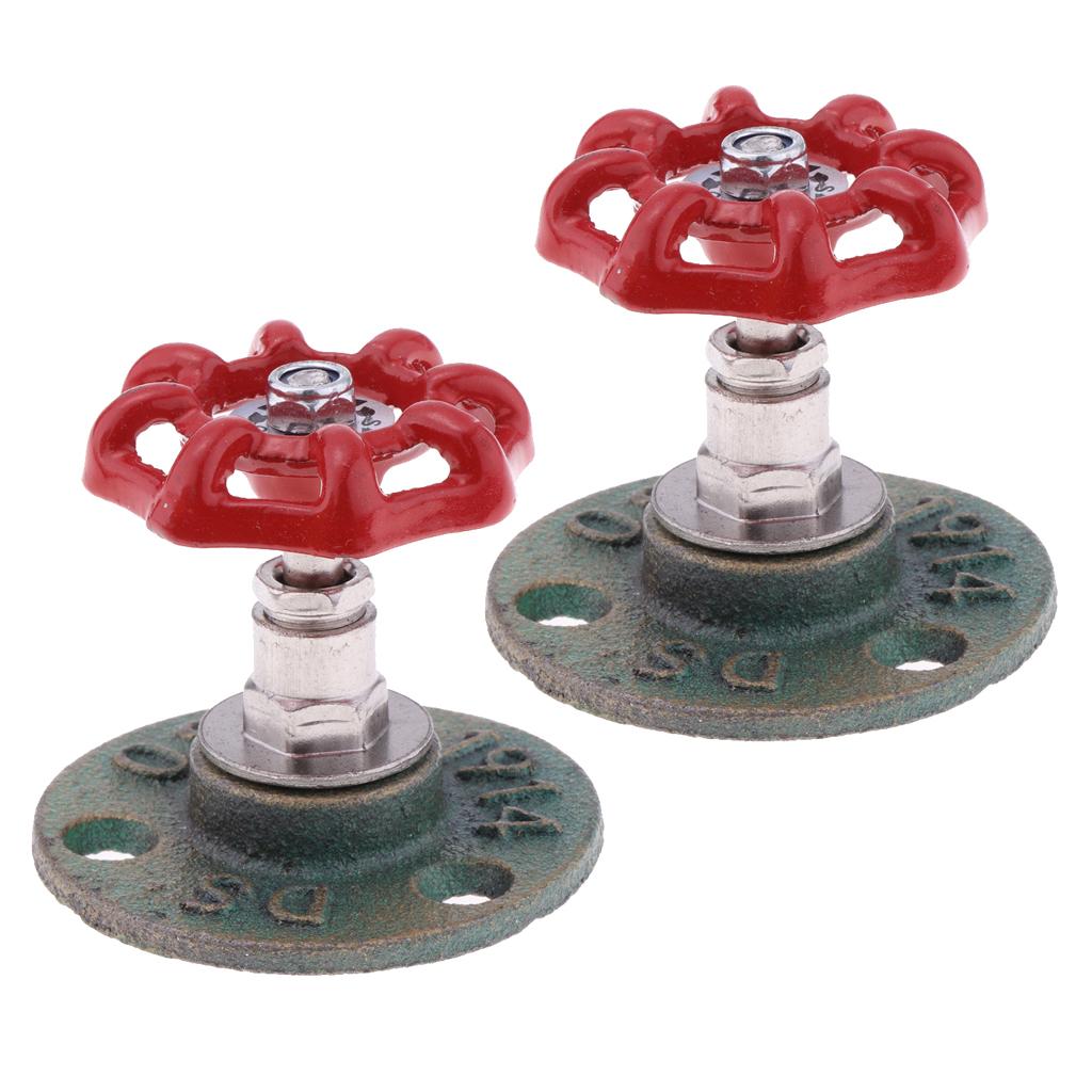 2 Cái Công Nghiệp Mộc Mạc Treo Tường Tay Bánh Xe Móc Áo Móc Chìa Khóa Đồng