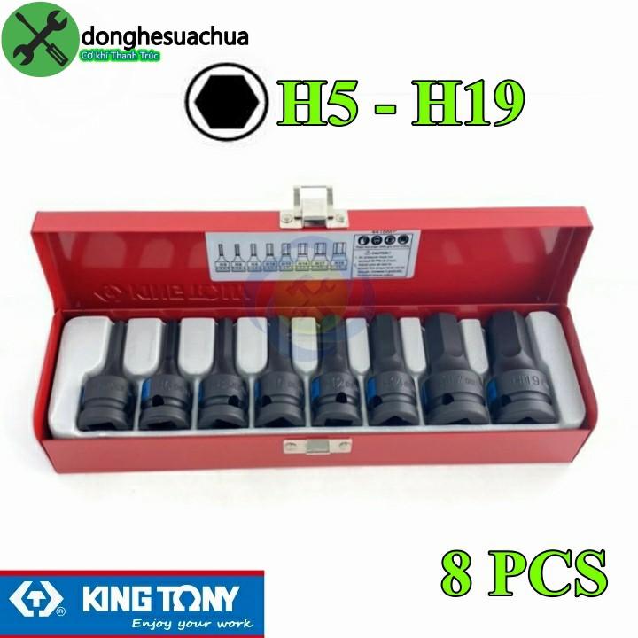 Bộ tuýp đầu lục giác đen Kingtony 4418MP 8 cái H5-H19