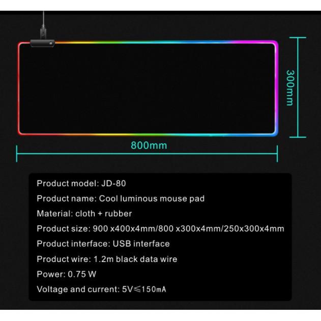 Lót Chuột RGB - Mouse pad RGB - 80x30x0.4cm
