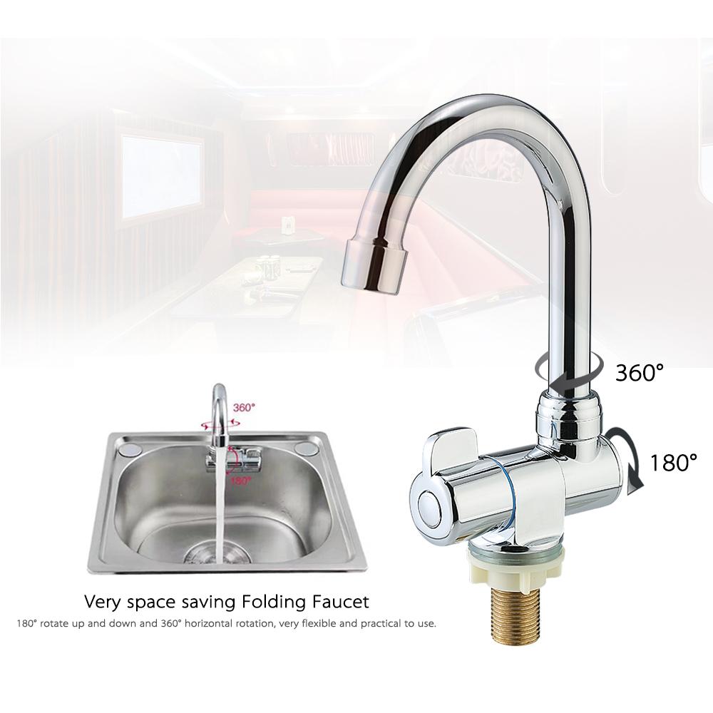 Vòi nước gấp gọn xoay 360 độ bằng đồng mạ crom kiểu dáng thanh lịch