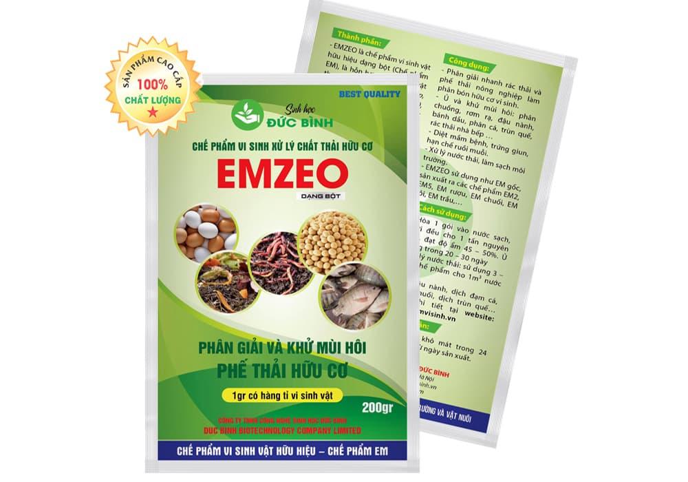 2 GÓI CHẾ PHẨM VI SINH EMZEO - KHỬ MÙI HÔI, Ủ RÁC THẢI HỮU CƠ - GÓI 200GR