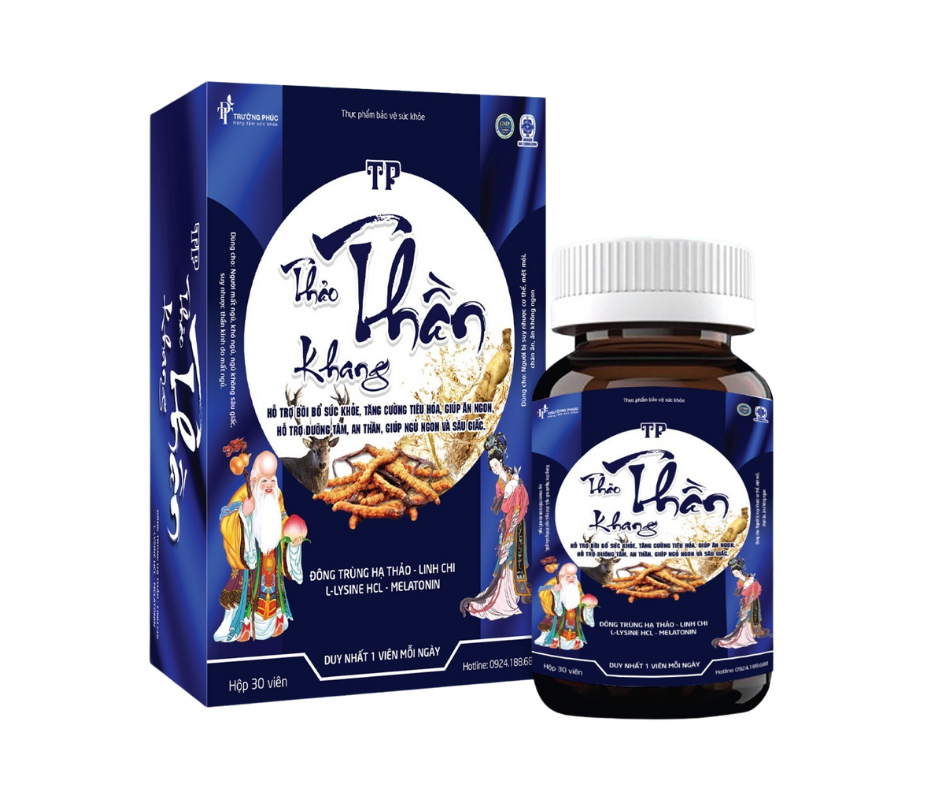Viên uống hỗ trợ ngủ ngon stress lo lắng Thảo Thần Khang - Lọ 30 viên